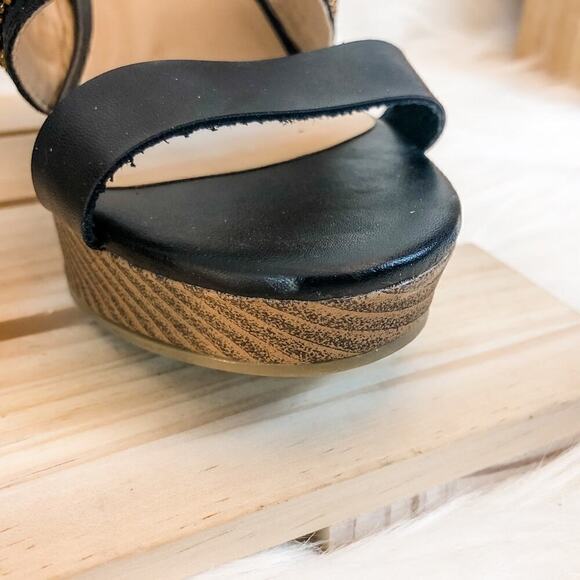 Maurices Platform Sandals Black & Brown Beaded Size 7.5M - Picture 7 of 8